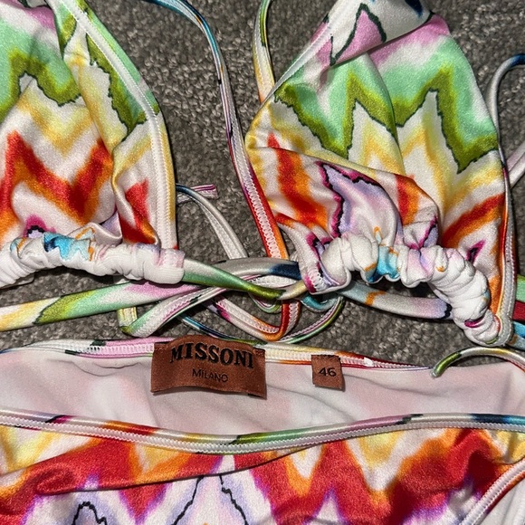 Missoni Zigzag Stripe Two-Piece Swimsuit in Chevron Multicolor - Picture 2 of 2